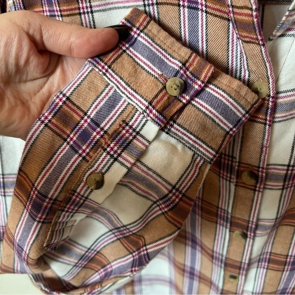 Jachs Girlfriend women’s flannel plaid shacket with pockets, buttondown, sz M - Picture 8 of 14